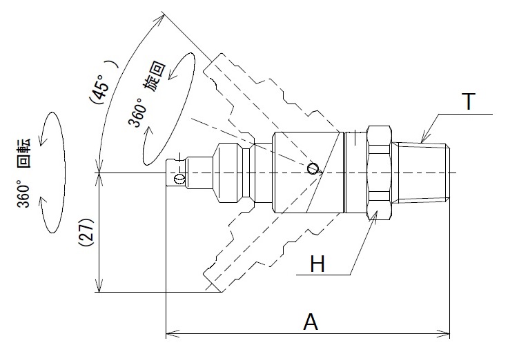 高圧ロータリフリープラグ オネジ図2
